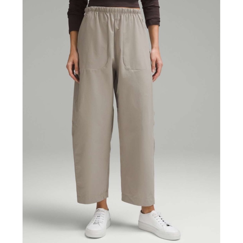 Lululemon Lab Utilitech Wide-Leg High-Rise Crop 23 Rover Grey LW6CR4S Size 14